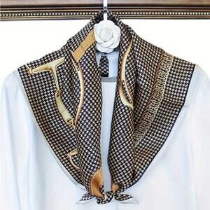 Square Scarf with Windmill Chain, Simple and Thin, Silky Scarf